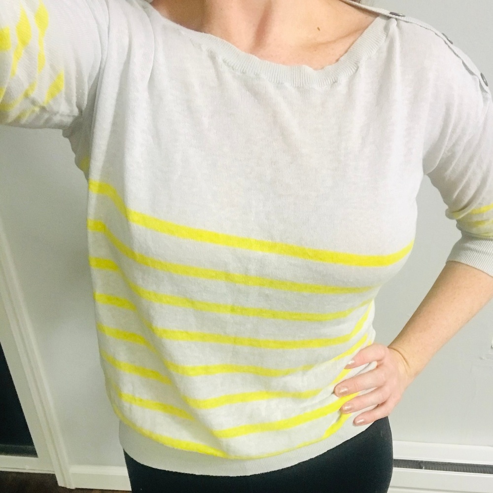 banana republic 3/4 sleeve stripped top